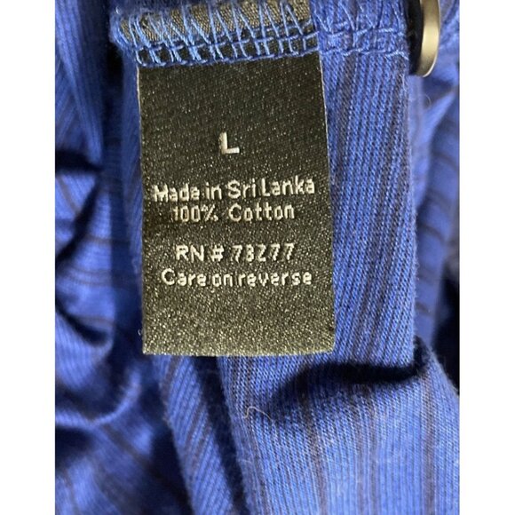 Apt. 9 Mens Size Large Blue/Black Striped Short Sleeve Polo Shirt - Picture 6 of 7